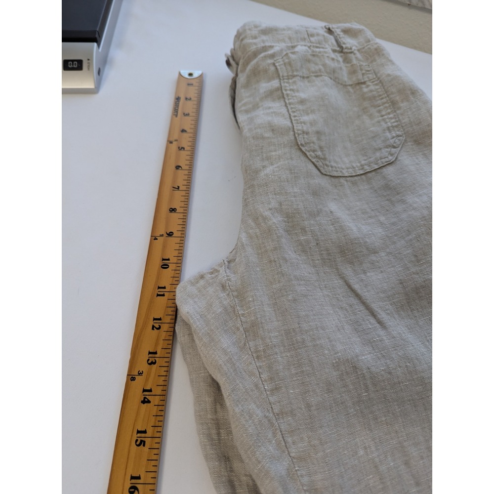 Quince Linen Patch Pocket Wide Leg Pants Womens 8 Flax Beige Minimalist Boho - Picture 8 of 10
